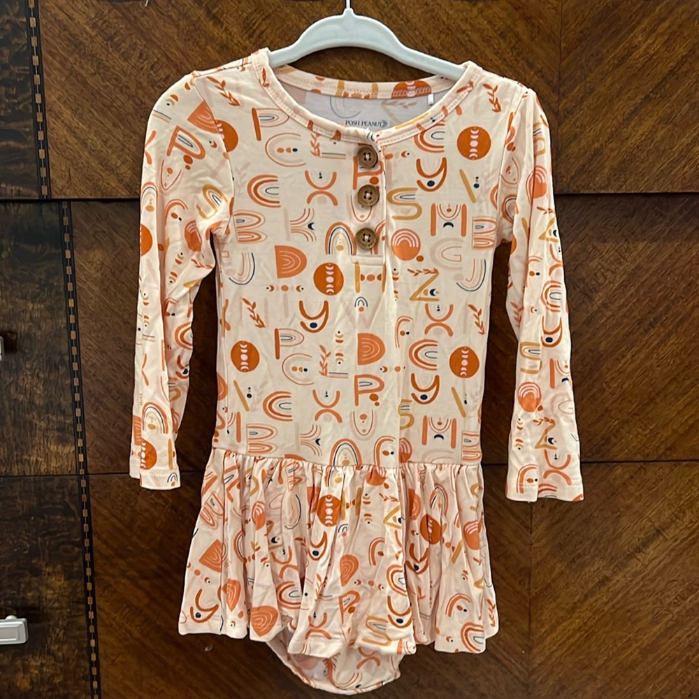 Posh Peanut Alphabet Twirl Skirt Bodysuit